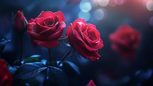 Velvet Blooms Shimmer in Twilight's Ethereal Glow