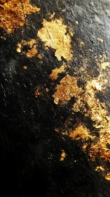 Gold leaf constellations scattered across deep black stone.