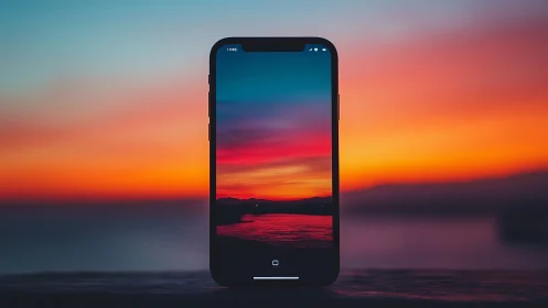 Sunset trapped in a smartphone frame, glowing like pocket magic.