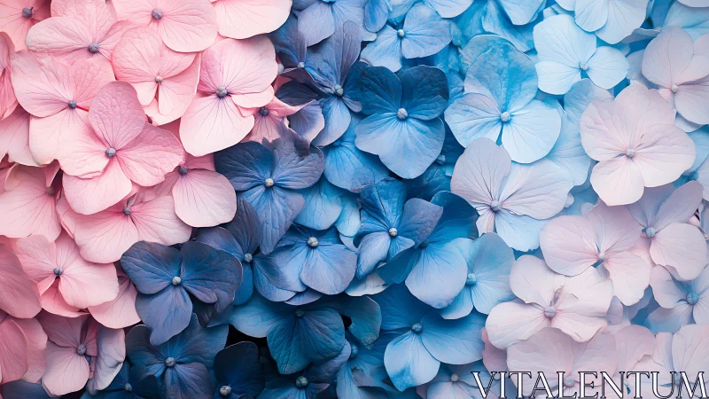 Gradient Hydrangea Flowers Color Transition