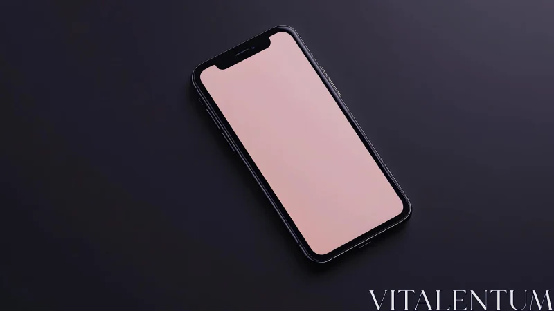 Modern smartphone with blank pink screen on dark background. Modern smartphone with blank pink screen on dark background.