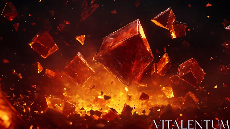 Fiery Gemstones Explosion in Motion.