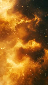 Dramatic Fire and Particle Effects Against Dark Background