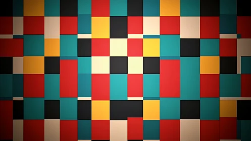 Grid arranges multicolored rectangular panels in uniform alignment