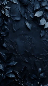 Midnight botanical leaves on textured dark slate surface.