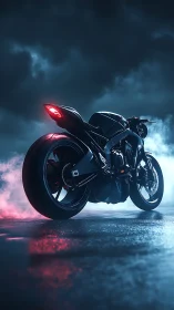 Nightstorm superbike hums like a neon predator poised to strike