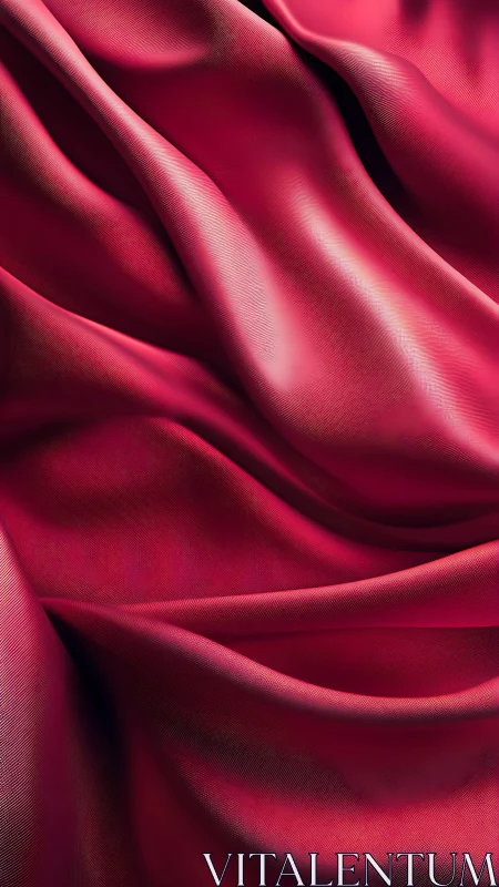 Crimson satin folds flow in soft, luminous waves.