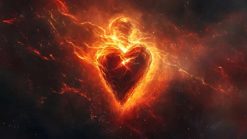 Inferno Heart Ablaze: Where Passion Combusts Into Light.