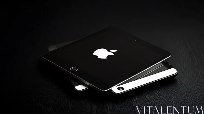 Sleek Silicon Twins Whisper Secrets in Monochromatic Darkness