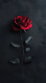 Red Rose on Dark Background.