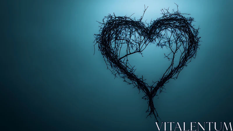 Organic Heart Structure Through Bare Branches.