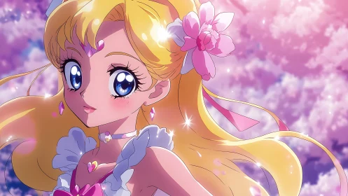 Starlit blossom guardian turns spring skies into candy nebulae