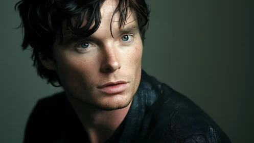 Photorealistic male portrait in soft directional studio light.