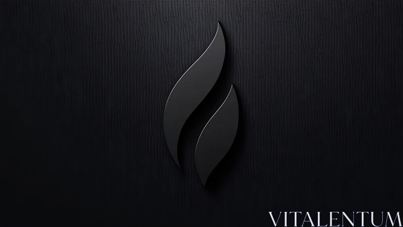 Stylized Flame Form on Textured Dark Background.