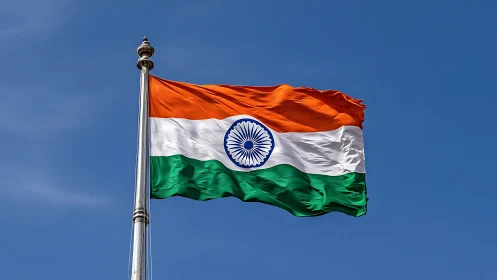 Indian tricolour flag in dynamic wind-induced torsional motion aloft