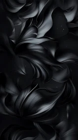 Dark abstract metallic petals with soft flowing curves.