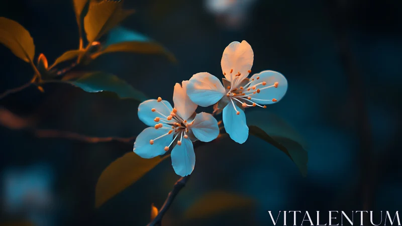 Delicate blooms kissed by golden hour light.