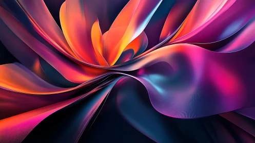 Vibrant abstract ribbons in flowing neon gradient motion.