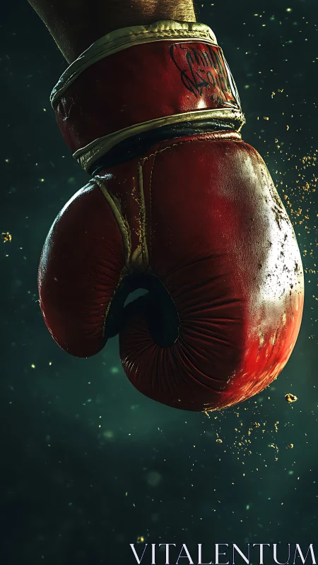 Professional Boxing Glove Against Dark Background
