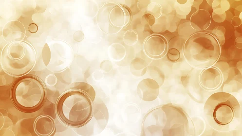 Abstract golden bokeh circles background with soft glowing style.