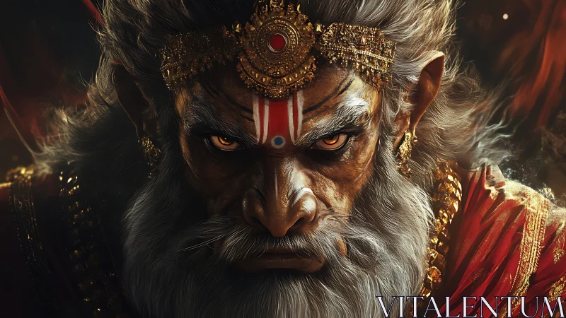 Storm-eyed warrior sage crowned in molten gold fire.