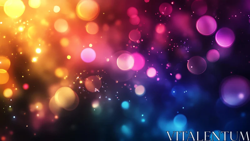 Vibrant abstract bokeh lights in multicolored digital art style.