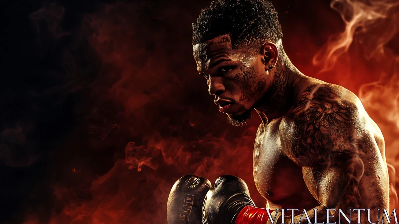 Fire-Forged Champion: Portrait of Raw Power