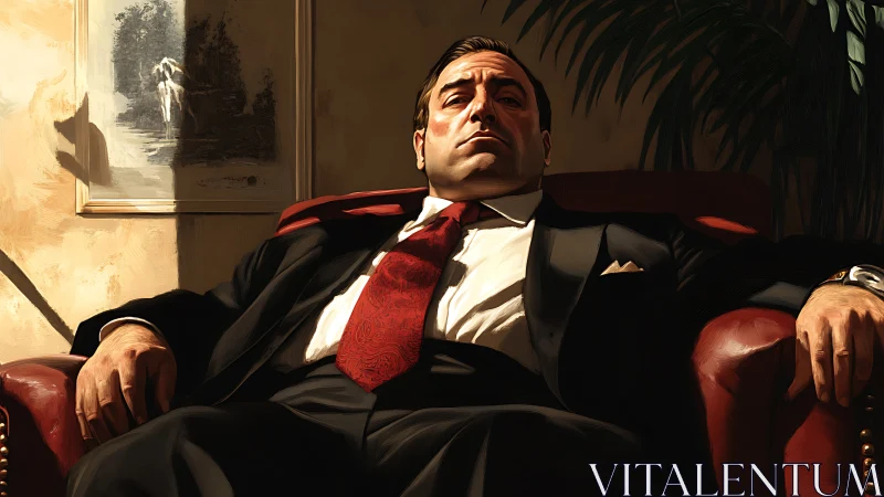 Power-drenched patriarch melts into leather and late sunlight