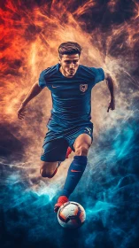 Firestorm forward dribbling through twin nebula smoke fields.