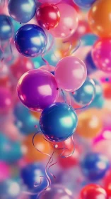 Vibrant Transparent Spheres Float in Dreamlike Gradient.