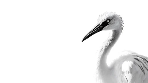 Elegant wading bird with striking plumage and long black beak