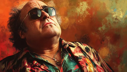 Bold man in sunglasses enjoys vivid, sunlit confidence