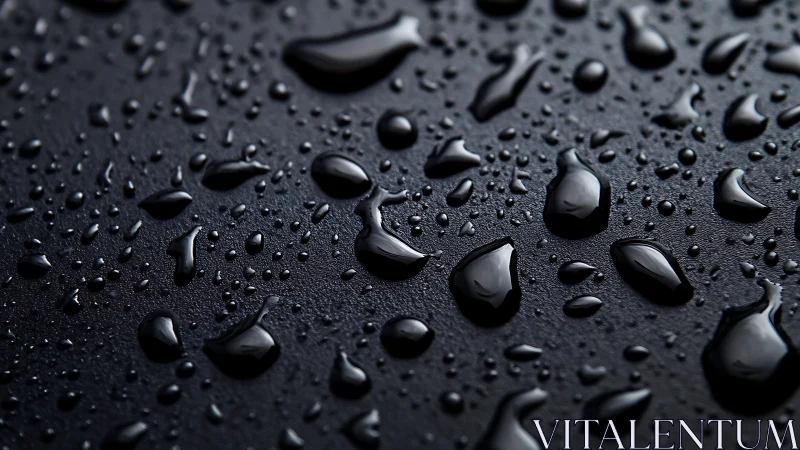 Liquid constellations shimmer across midnight black surface.