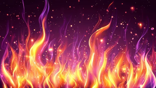 Luminous Fire Waves with Particle Effects and Dynamic Glow