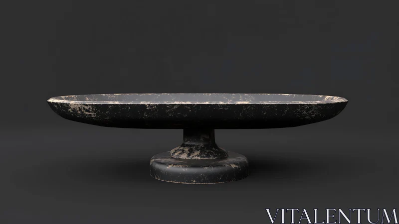 Pedestal Bowl with Weathered Black Surface
