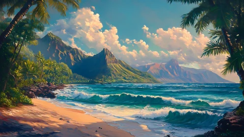 Tropical Beach Paradise. Golden Sand Meets Turquoise Waters.