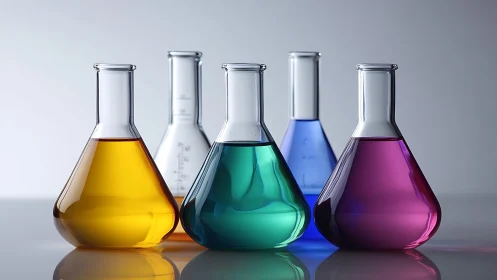 Chromatic flasks quietly rehearse a laboratory light show