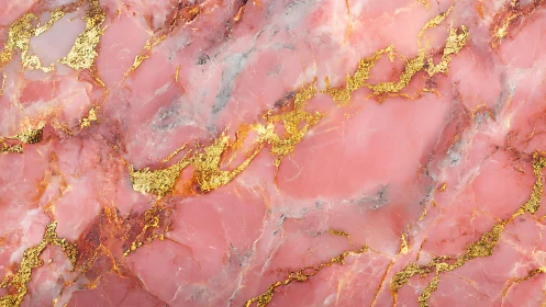 Elegant pink marble texture with gold veins, luxurious abstract style.