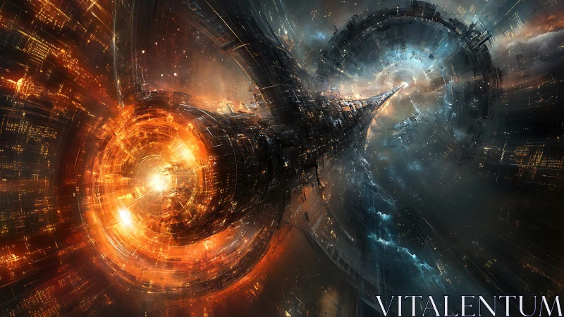 Interstellar energy conduit within dual rotating wormholes.