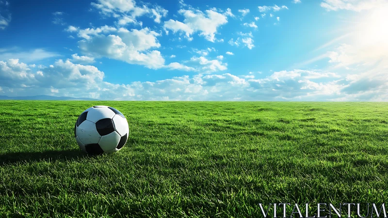 Sunny soccer field inviting lazy kicks and easy daydreams.