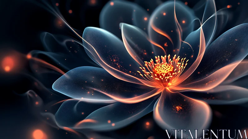 Glowing digital blossom unfolding in soft luminous petals.