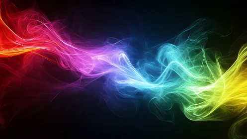 Chromatic energy streams in abstract multicolor light flow.