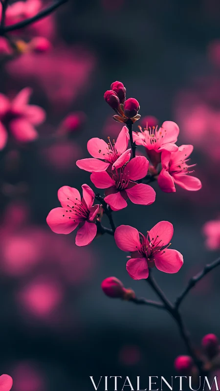 Vibrant Pink Blossoms Dance in Soft Garden Light