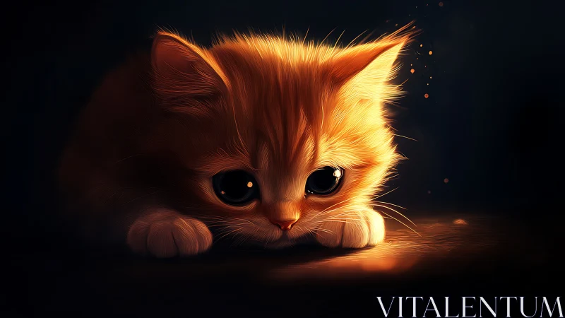 Luminescent Cat Portrait with Incandescent Fur Rendering