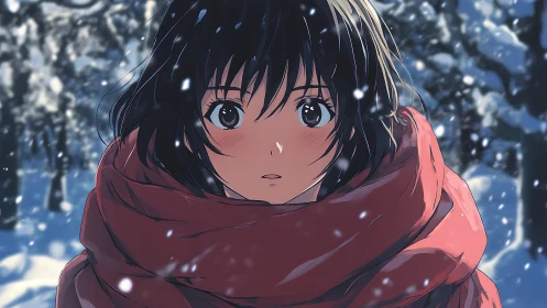 Snow-dim forest hush around wide-eyed winter wanderer.