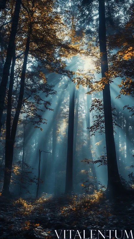 Luminous Cathedral Through Ancient Forest Canopy