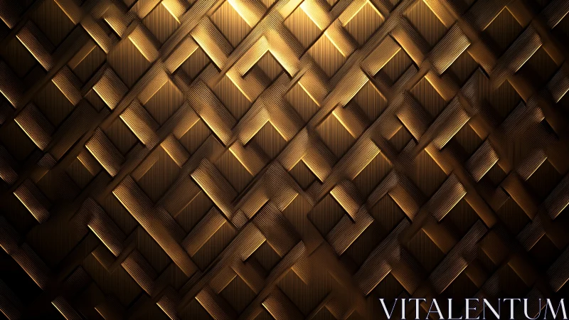 Golden woven metal lattice with dramatic side lighting.