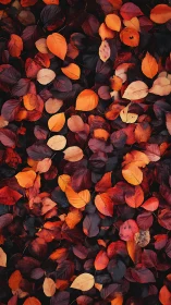 Photographic autumn leaf field in dense planar arrangement.
