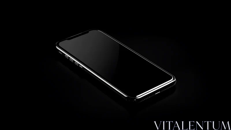 Sleek smartphone rendered in 3D with illuminated edges.