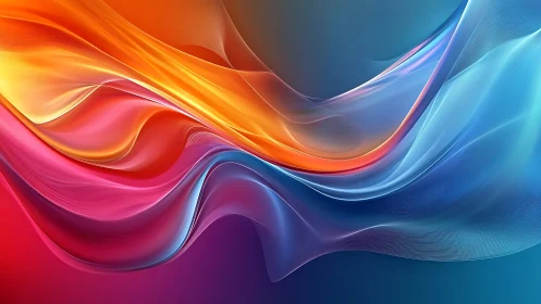 Iridescent luminous ribbons in flowing gradient motion.
